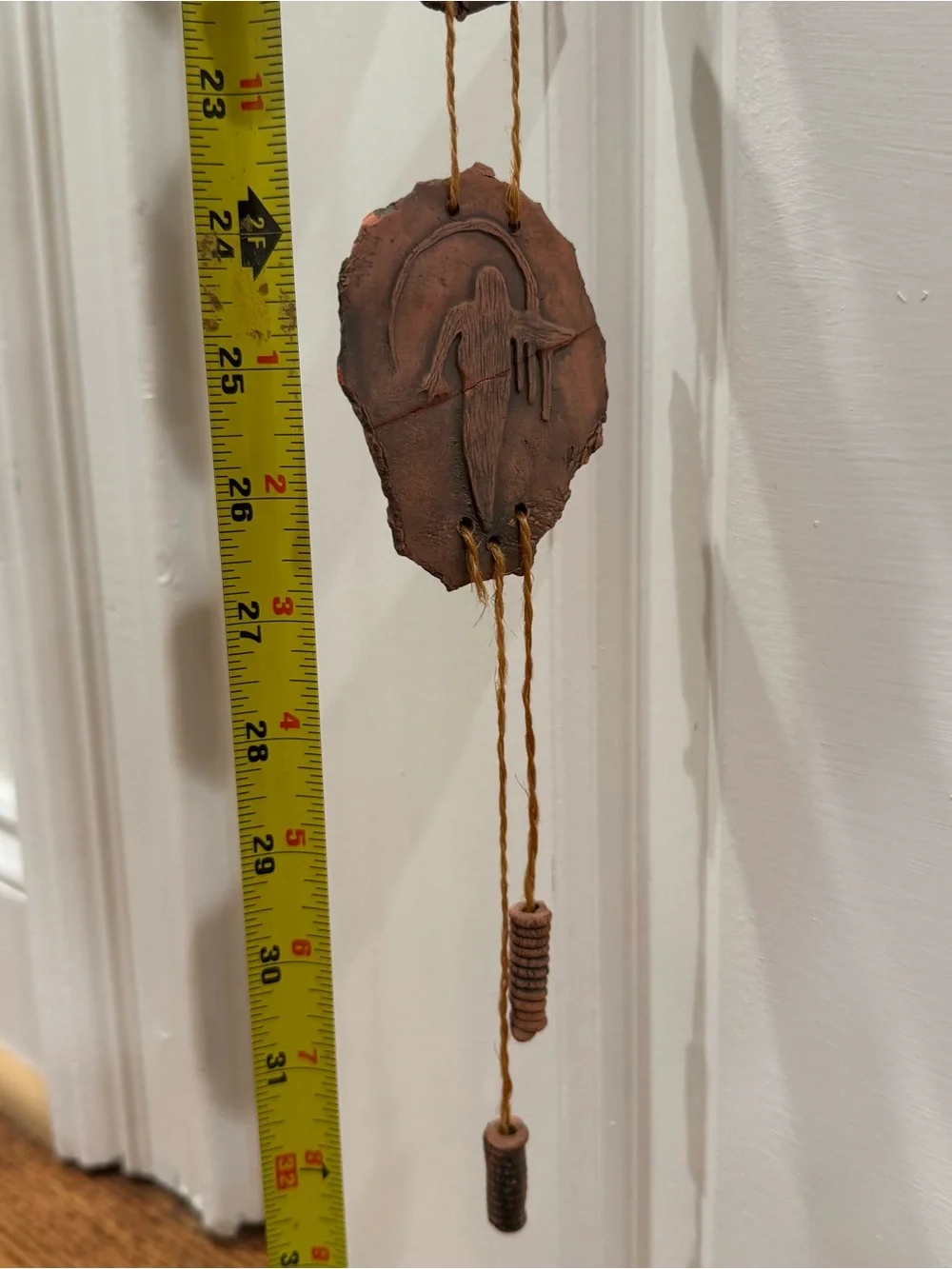 Handcrafted Brown Clay Hummingbird Wall Hanging - Rustic Home Wall Decor